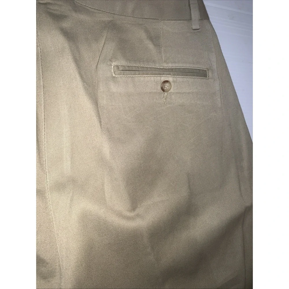 VINTAGE Polo Ralph Lauren Pants Mens 33x30 Double Pleated Chino Beige Preppy
